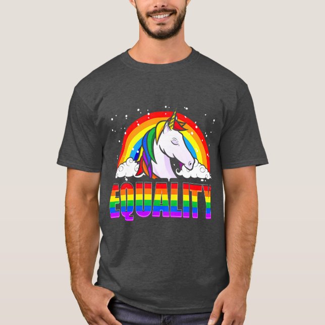 Jämställdhet - Flagga LGBQ Gay pride T Shirt (Framsida)