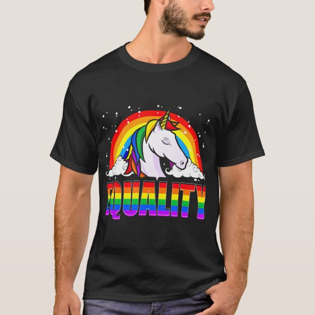 Jämställdhet - Flagga LGBTQ Gay pride T T Shirt (Framsida)