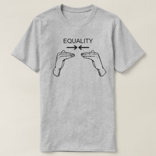 Jämställdhet för likhetsteckenspråkmänniska tee shirt