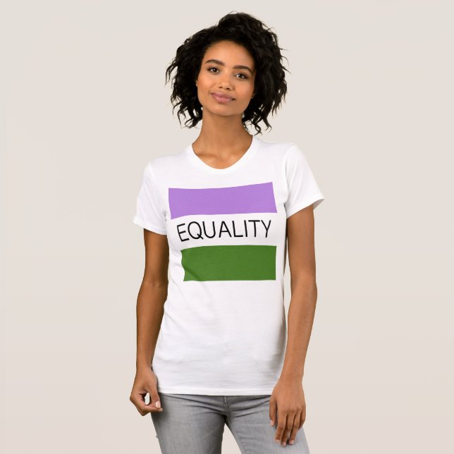 JÄMSTÄLLDHET Genderqueer Flagga T Shirt (Hel framsida)