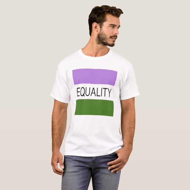 JÄMSTÄLLDHET Genderqueer Flagga T Shirt (Hel framsida)