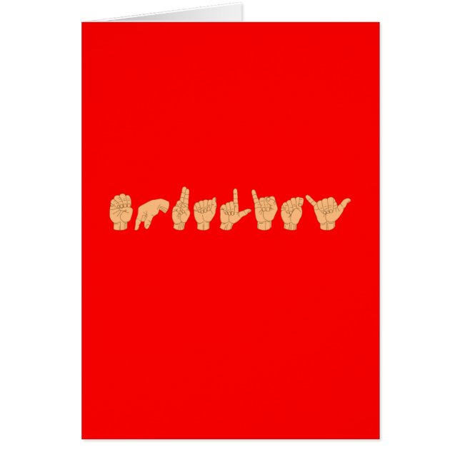 JÄMSTÄLLDHET i amerikan undertecknar språk Hälsningskort (Framsidan)