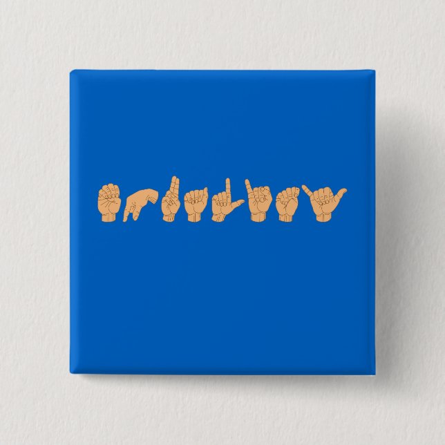 JÄMSTÄLLDHET i amerikan undertecknar språk Knapp (Framsida)