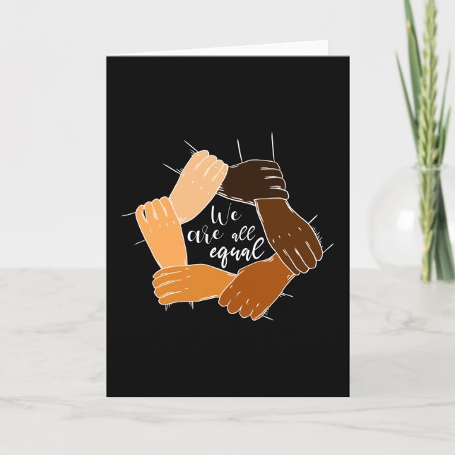 Jämställdhet i Händer mot rasism Kort (Framsida)