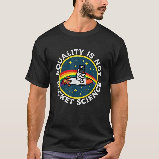 Jämställdhet - inte Rocket Science Pride Ally Mana T Shirt (Framsida)