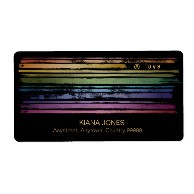 Jämställdhet Kärlek Regnbåge Penseldrag HGBTQ ID65 Fraktsedel (Framsidan)