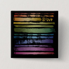 Jämställdhet Kärlek Regnbåge Penseldrag HGBTQ ID65 Knapp