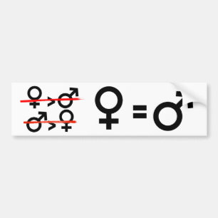Jämställdhet - Kvinnor är lika med män -- Feminism Bildekal