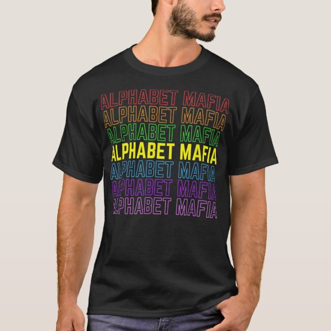 Jämställdhet mellan Alphabet Mafia Gay pride T Shirt (Framsida)
