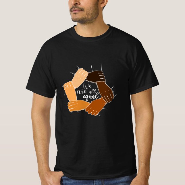 Jämställdhet mellan Händer mot rasism T Shirt (Framsida)