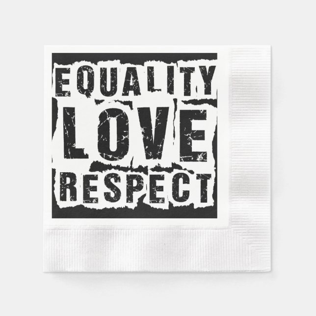 Jämställdhet mellan Kärlek och respekt för Pridet  Pappersservett (Framsidan)