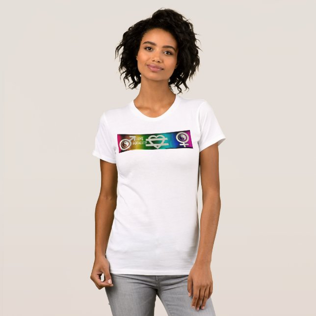 Jämställdhet mellan kärlek t shirt (Hel framsida)
