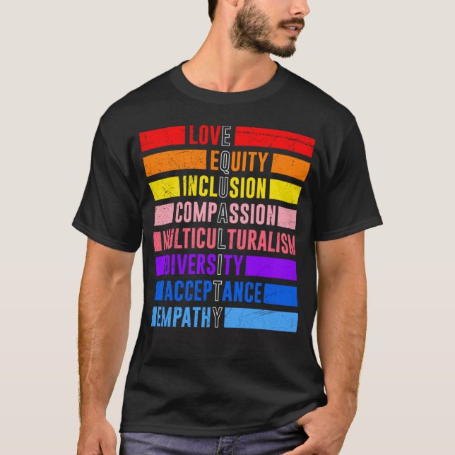 Jämställdhet mellan könen, acceptans för mångfald t shirt (Framsida)