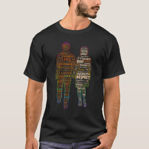 Jämställdhet mellan ord och kärlek glädjer sig åt t shirt