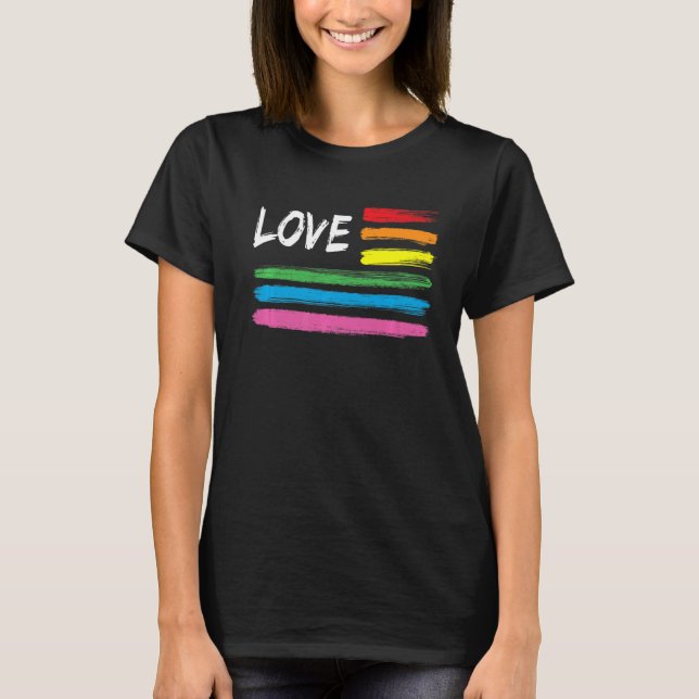 Jämställdhet mellan pride Kärlek Regnbåge Graphic  T Shirt (Framsida)