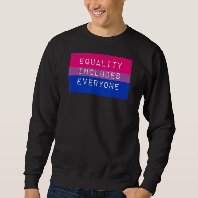 Jämställdhet omfattar alla Bisexual Pride Flagga L Lång Ärmad Tröja (Framsida)