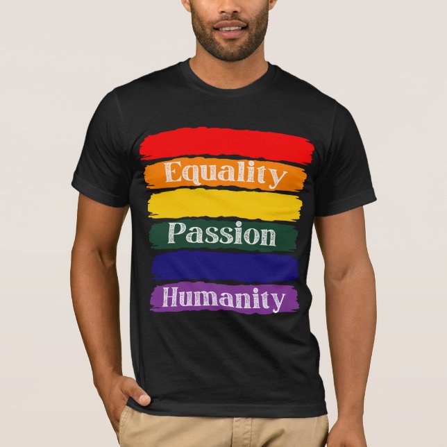 Jämställdhet, passion, mänsklighet t shirt (Framsida)