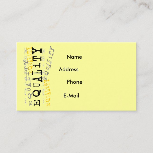 Jämställdhet profilerar kortet visitkort (Framsida)