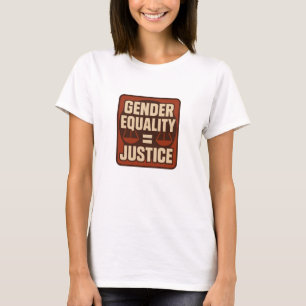 Jämställdhet = Rättvisa – Retro Feministisk Fyrkan T Shirt