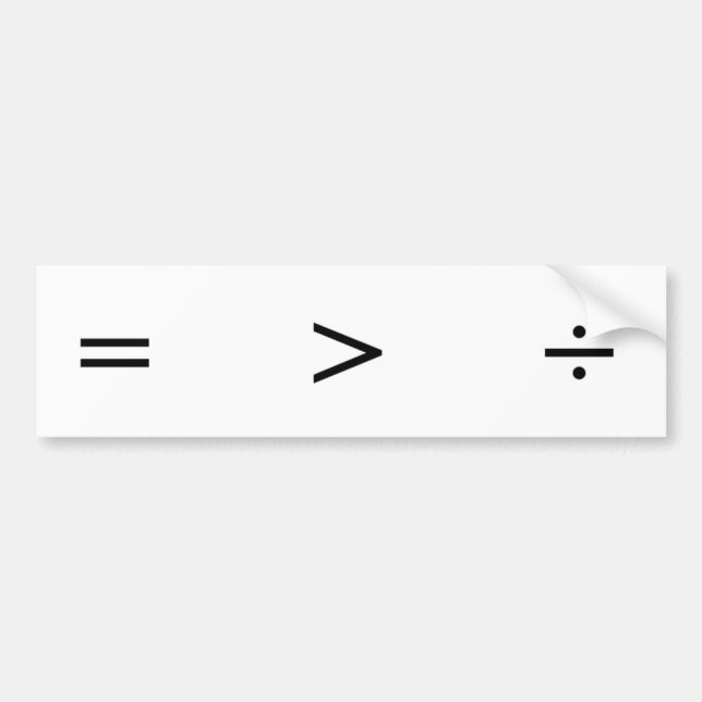 Jämställdhet underbarare än uppdelning bildekal (Framsidan)