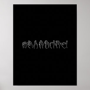 JÄMSTÄLLDHET UNDERTECKNAR IN SPRÅKET - VIT - .PNG POSTER