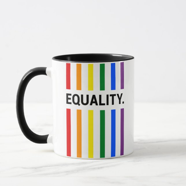 Jämställdhetsprincipen - Pridet Rainbow Mugg (Vänster)