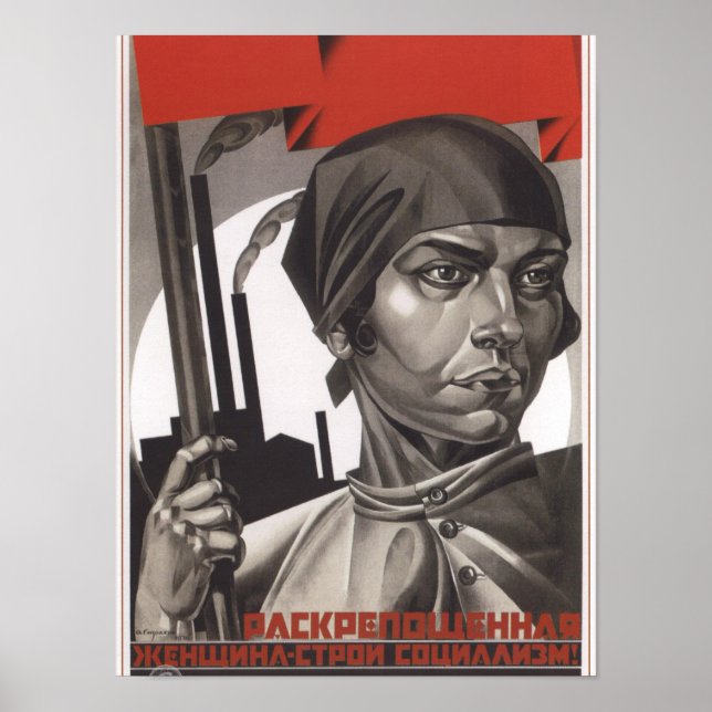 Jämställdhetspropaganda i Sovjetunionen Poster (Framsidan)