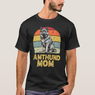 Jämthund Swedish Elkhound Hund Mamma Retro Cute Hu T Shirt