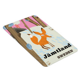 Jämtland Sverige vintage reseaffisch Magnet