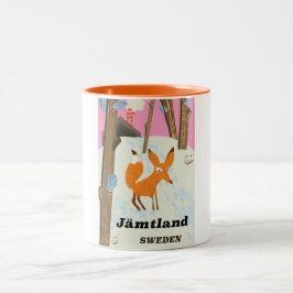 Jämtland Sverige vintage reseaffisch Två-Tonad Mugg