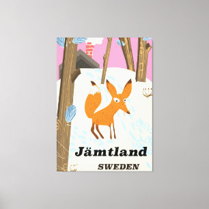Jämtland Sverige vintage resor poster Canvastryck