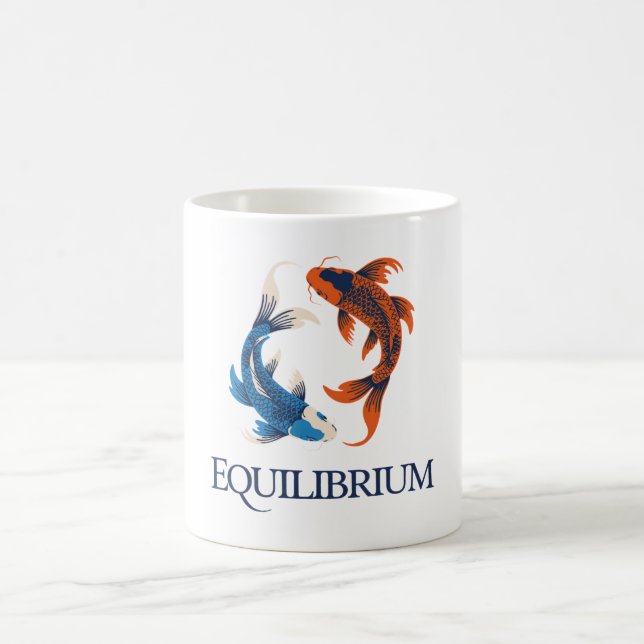 Jämvikt – Japansk Koi Symbol för Balans Kaffemugg (Center)