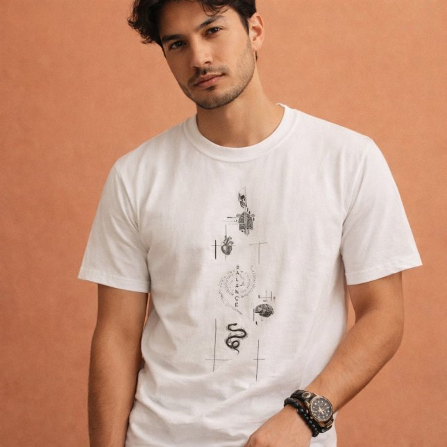 Jämvikt: Vertikal Typsnittsdesign T Shirt (Skapare uppladdad)
