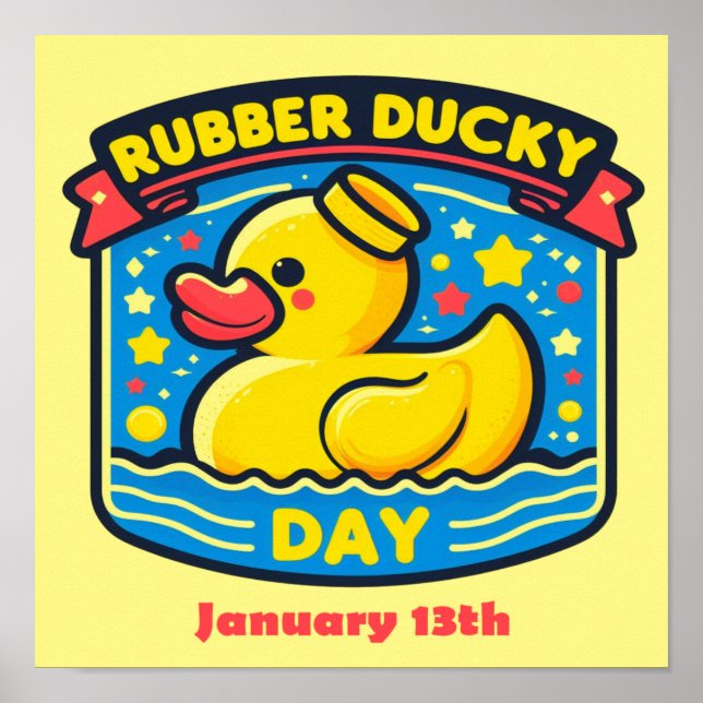 Jan 13:e - Rubber Ducky Day Poster (Framsidan)