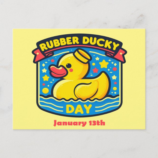 Jan 13:e - Rubber Ducky Day Vykort (Framsida)