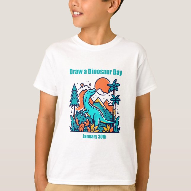 Jan 30:e - Dinosaur Day T Shirt (Framsida)