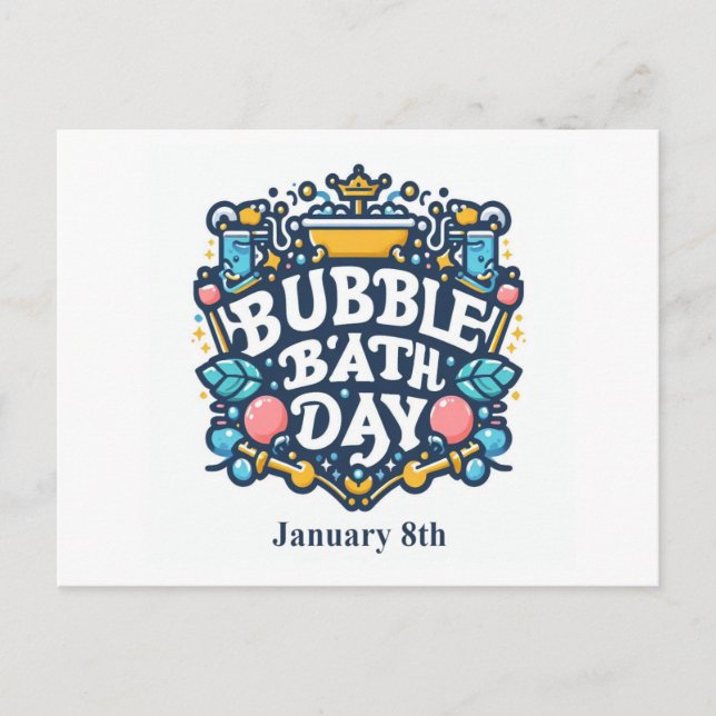 Jan 8th - Bubble Bath Day Vykort (Framsida)