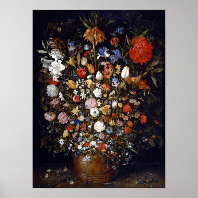 Jan Brueghel, de äldre blommorna i ett träfartyg Poster (Framsidan)