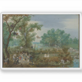 Jan Brueghel the Elder - Merry Company in an Arbor Klistermärken