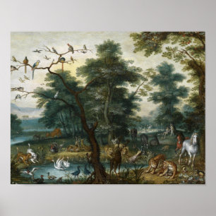 Jan Brueghel the Younger - Paradise Ligcape Poster