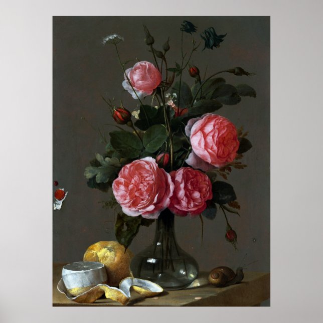Jan Davidsz de Heem, Blommigt still Life Poster (Framsidan)