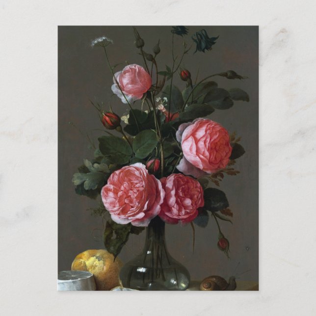 Jan Davidsz de Heem, Blommigt still Life Vykort (Framsida)