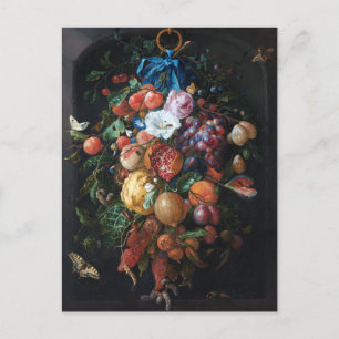 Jan Davidsz de Heem, Festoon of Fruit and Flowers Vykort