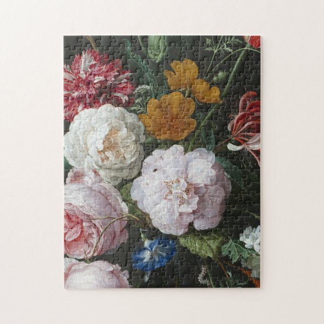 Jan Davidsz De Heem - Fortfarande liv med blommor Pussel (Vertikal)
