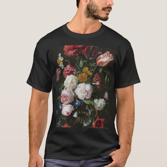 Jan Davidsz. De Heem - fortfarande med blommor T Shirt (Framsida)