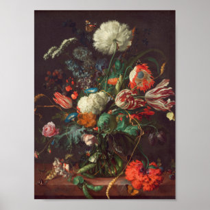 Jan Davidsz De Heem - vas av blommor Poster