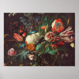 Jan Davidsz De Heem - vas av blommor Poster