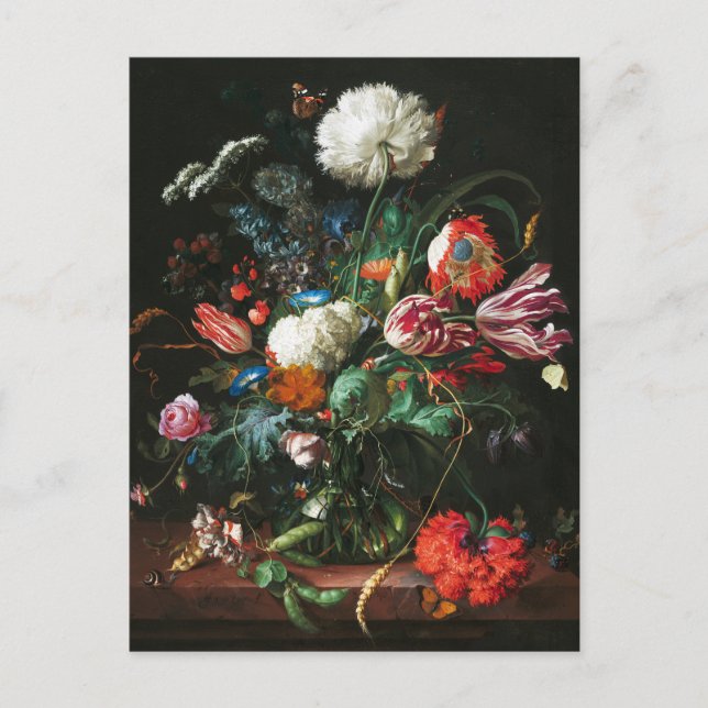 Jan Davidsz de Heem, Vas of Flowers, 1660 Vykort (Framsida)