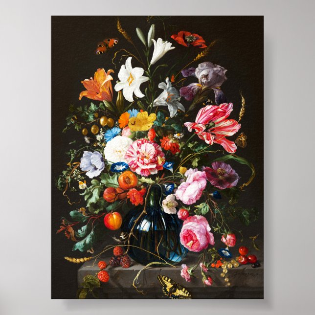 Jan Davidsz de Heem, Vas of Flowers, 1670 Poster (Framsidan)