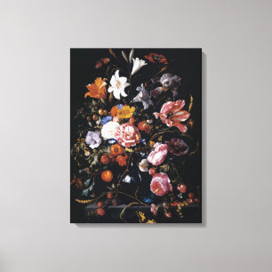 Jan Davidsz de Heems vas av blommor med vibrerande Canvastryck